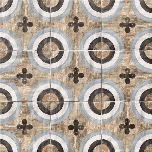 Decorated cement-effect tile 20x20 cm Louisiana, Mainzu