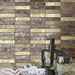 Decorated marble and lava stone wall mosaic, brown Emperador 30x30 cm - Patchwork, Boxer