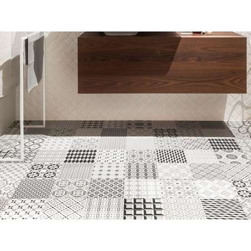 Decorated porcelain stoneware, Metrosigns 20x20 cm - Set, Ceramica Sant'Agostino