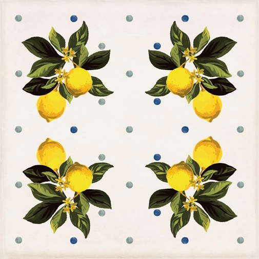 Decorated porcelain stoneware tiles, Giardino Bianco Mix Lucido 20x20 cm - Vita, Sant'Agostino