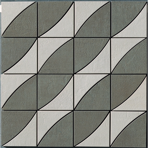 Decorated rectified porcelain stoneware tile with concrete effect design E1 37.5x37.5 cm - Beton, Casalgrande Padana