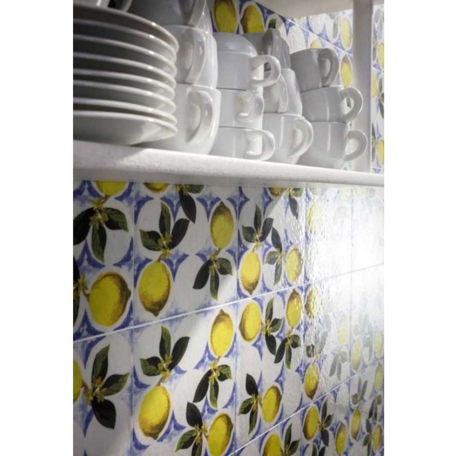 Dekorierte Feinsteinzeugfliesen, Glossy White Garden 20x20 cm - Vita, Ceramica Sant'Agostino