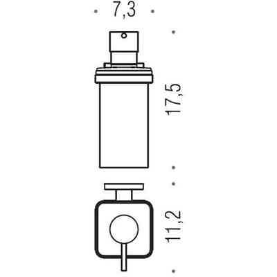 Distributeur de savon mural, verre dépoli avec finitions chromées - Basic Q, Colombo Design