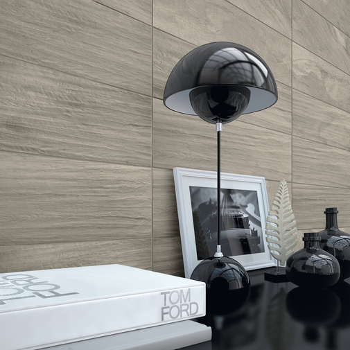 Dove gray rectified porcelain stoneware tile 30x120 cm - Ulivo, Casalgrande Padana