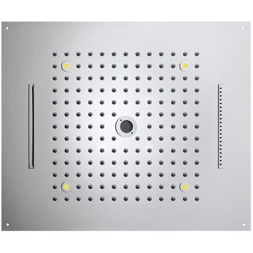 Duschkopf für Deckeneinbau, Chromotherapie und vier Düsen, 57 x 47 cm - Dream/4 led light, Bossini