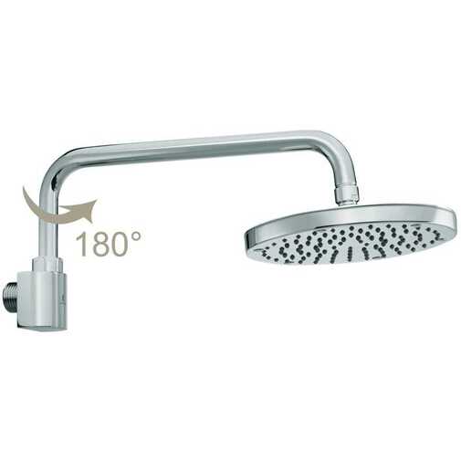Duschkopf im modernen Stil, Durchmesser 20 cm, mit schwenkbarem Wandarm, Chrom - Oki, Bossini