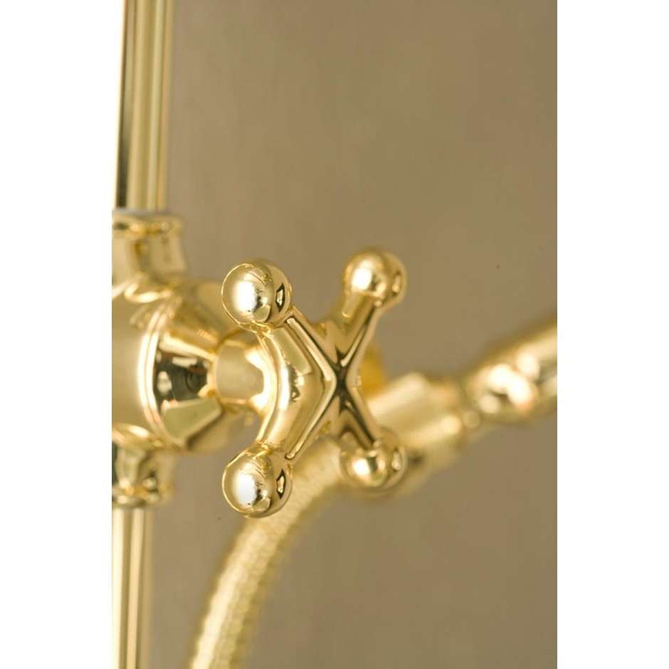 Duschsäule mit 23 cm Duschkopf und Schiebehandbrause, gold - Retro, Bossini