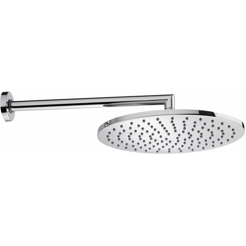 Elegant round shower head 28 cm, with 40 cm squared wall arm, chrome - Cosmo, Bossini