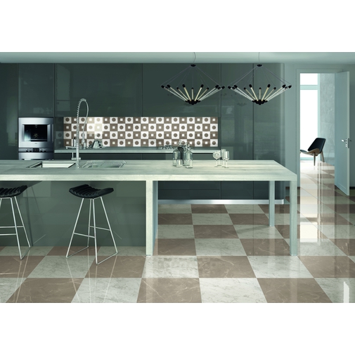 Elegante Fliese aus natürlichem rektifiziertem Feinsteinzeug mit Marmoreffekt Farbe Pulpis Tortora 29,5x118 cm - Marmoker, Casalgrande Padana