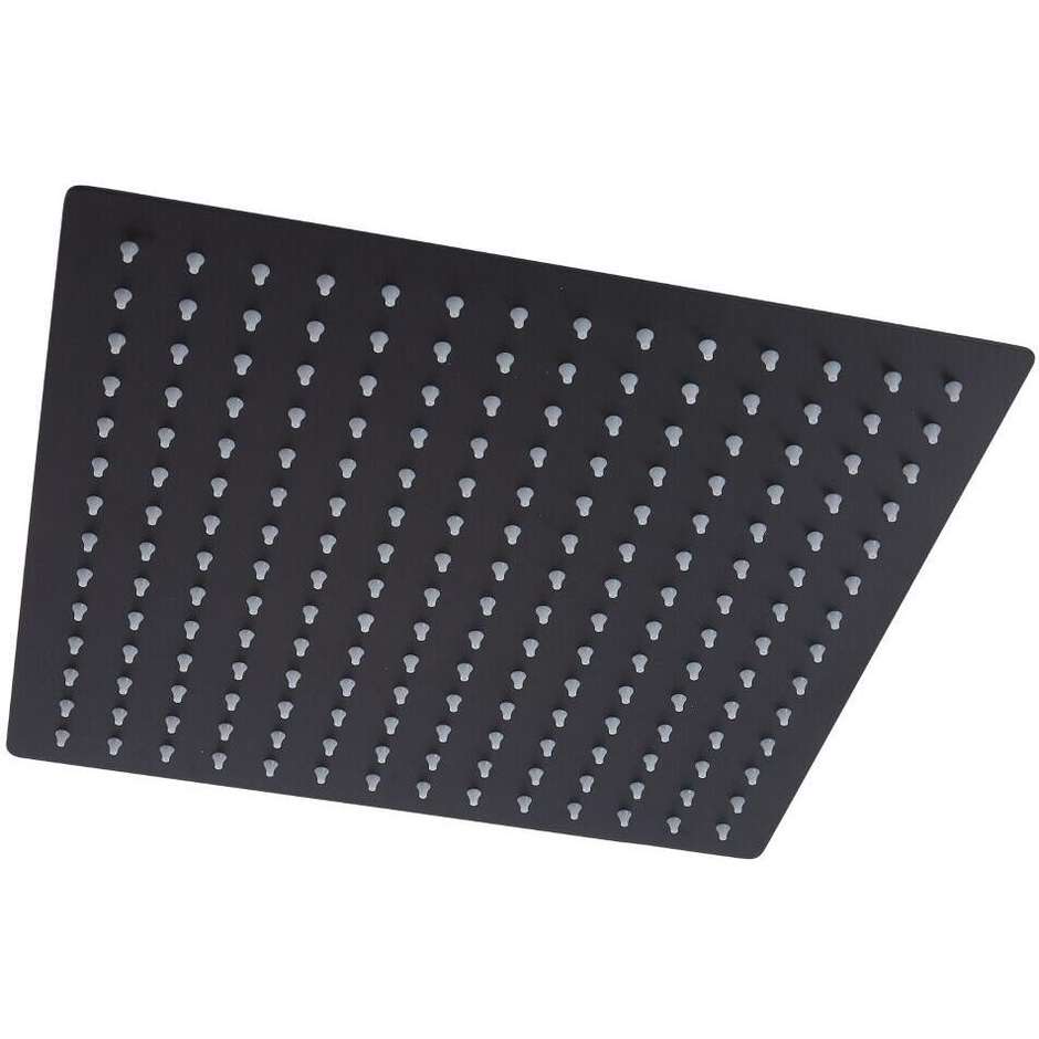 Eleganter mattschwarzer Duschkopf, Deckenarm, quadratisch 28x28cm - Cosmo, Bossini