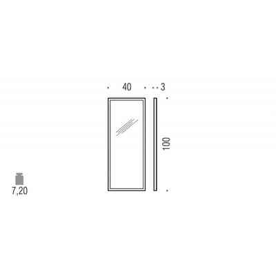 Eleganter Spiegel mit verchromtem Messingrahmen, rechteckig 40x100 cm - Fashion Mirrors, Colombo