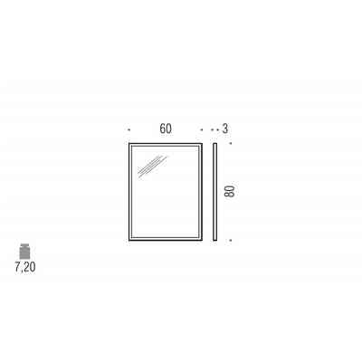 Eleganter Spiegel mit verchromtem Messingrahmen, rechteckig 60x80 cm - Fashion Mirrors, Colombo
