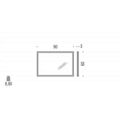 Eleganter Spiegel mit verchromtem Messingrahmen, rechteckig 60x90 cm - Fashion Mirrors, Colombo