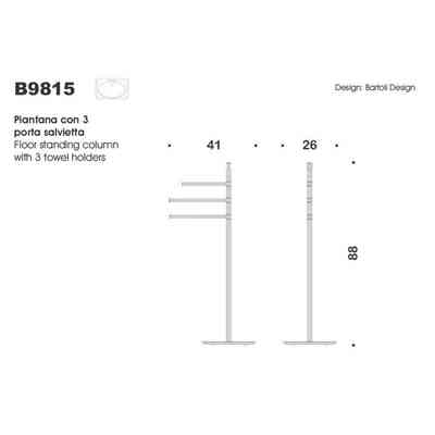 Elegantes freistehendes Badezimmer mit 3 Handtuchhaltern aus verchromtem Messing - Planets, Colombo Design