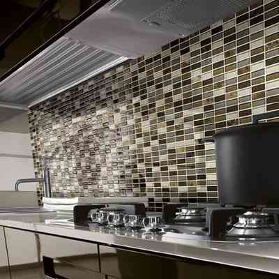 Emperador marble and polished glass wall mosaic 30.5x30.5 cm for wall tiles - Java, Boxer