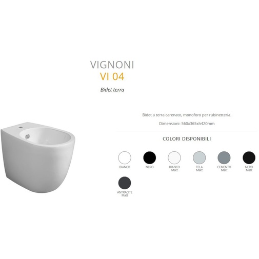 Enclosed floor-standing bidet, single tap hole, 56x36.5x42 matt white - Vignoni, Simas
