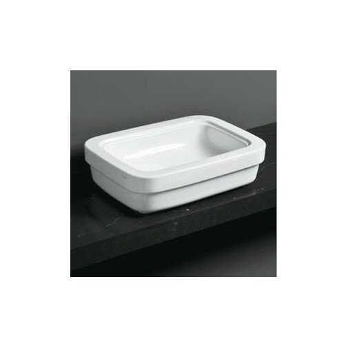 Evolution Simas Evo10 white lay-on washbasin 58x42 cm