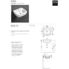 Evolution Simas Evo15 lavabo monotrou suspendu blanc 53x45 cm