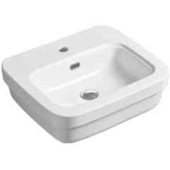 Evolution Simas Evo15 white wall-hung single hole washbasin 53x45 cm
