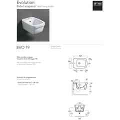 Evolution Simas Evo19 weißes Einloch-Wand-Bidet 52x37 cm