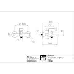 External bath group with mixer, diverter and chromed hand shower - Teo, Geda