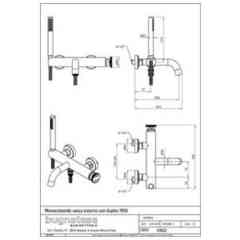 External bath group with spout, diverter mixer and hand shower Millenovecinquanta 4602 Bugnatese