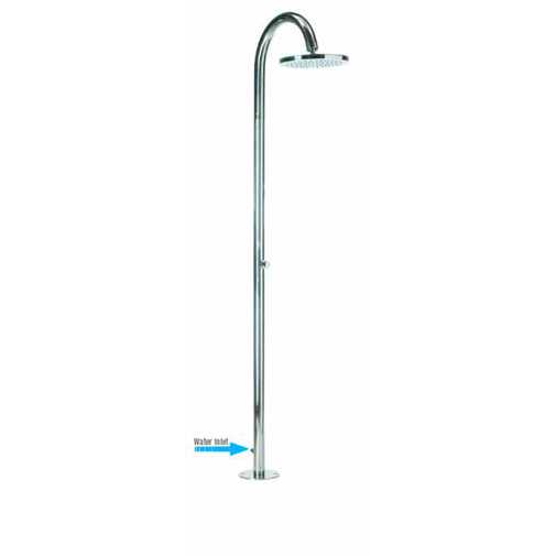 External shower, 25cm shower head, shut-off valve, external water supply - Oki, Bossini