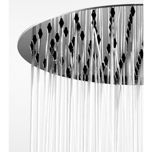 External shower column with 25 cm diameter shower head, service hand shower and progressive mixers, stainless steel - Nek, Bossini