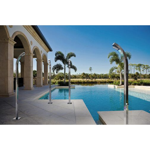 External squared shower column, foot washer tap, progressive mixers - Arch, Bossini