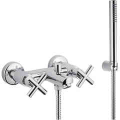 Externe Badgruppe mit normaler Dusche Rodos Bugnatese 7300 Chrom