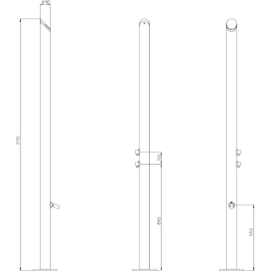 Externe Duschsäule mit Fußwaschanlage und progressive Mischer - Aquabambù, Bossini