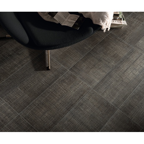 Fabric-effect porcelain stoneware, Coal, 30x60 cm - Fresh, Dom Ceramiche