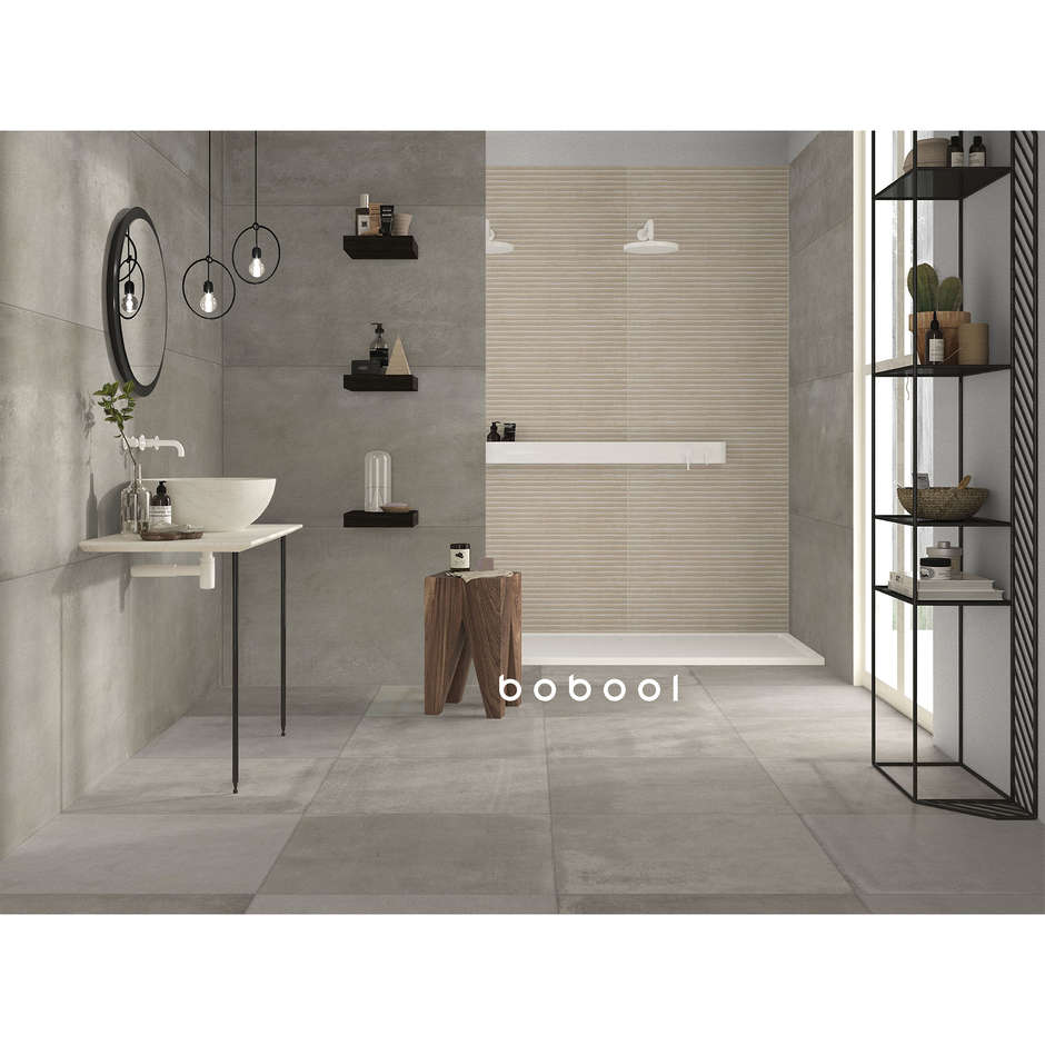 Feinsteinzeug Betonoptik Beigegrau, Mosaico 30x30 cm, Greige - Entropia, Dom Ceramiche