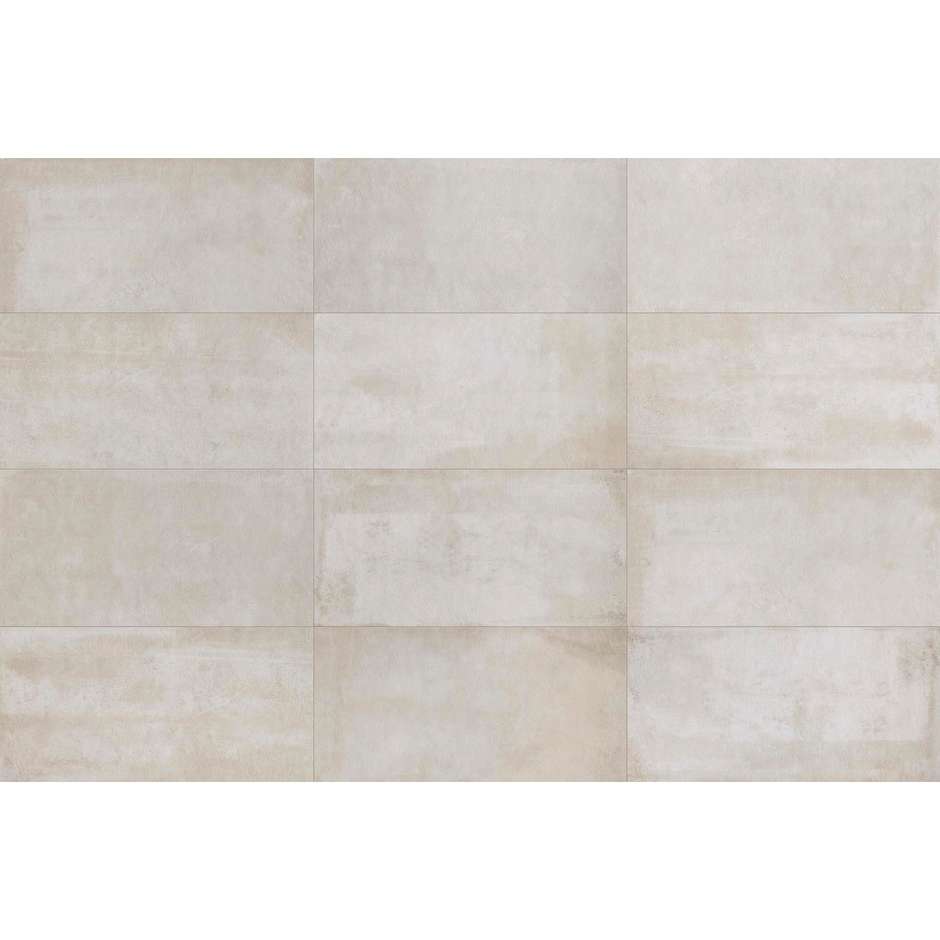 Feinsteinzeug Betonoptik Weiß 29,6x59,5 cm - Entropia, Dom Ceramiche