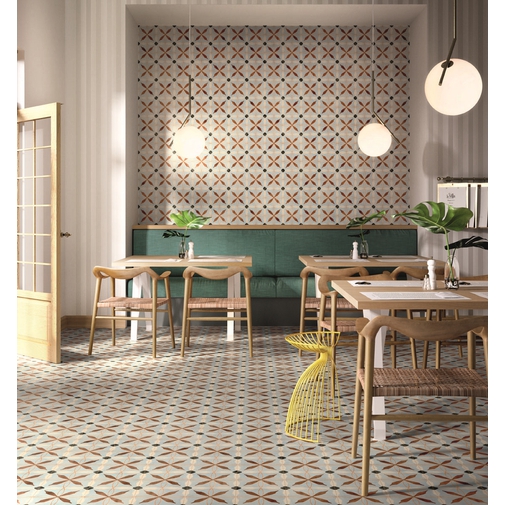 Piastrella effetto cementina in gres porcellanato, decoro colorato 20x20 cm, modello 05 - Patchwork Colors, Ceramica Sant'Agostino