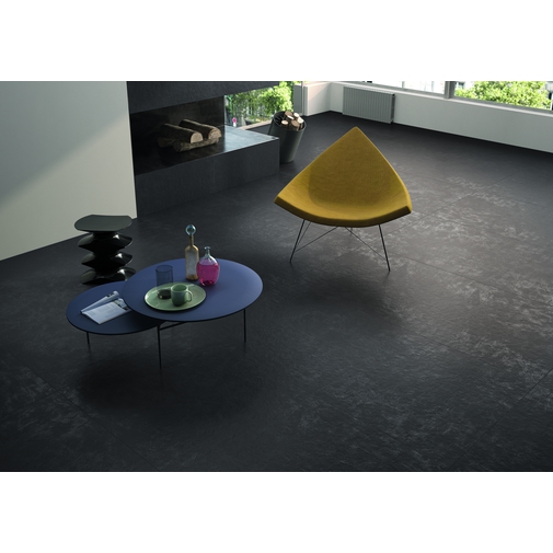 Feinsteinzeug im Industriestil mit Harzeffekt Schwarz 45x90 cm - Resin, Casalgrande Padana