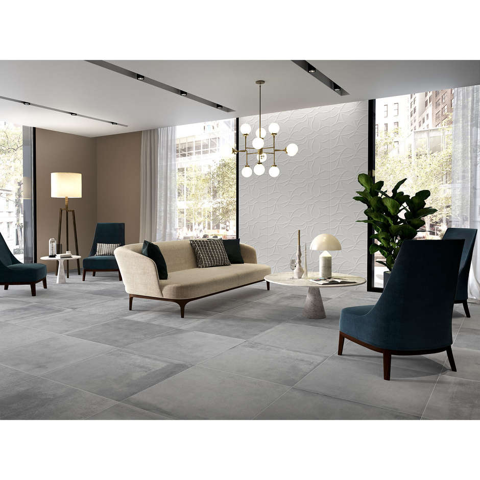 Feinsteinzeug in Betonoptik, 75x75 cm Grau - Entropia, Dom Ceramiche