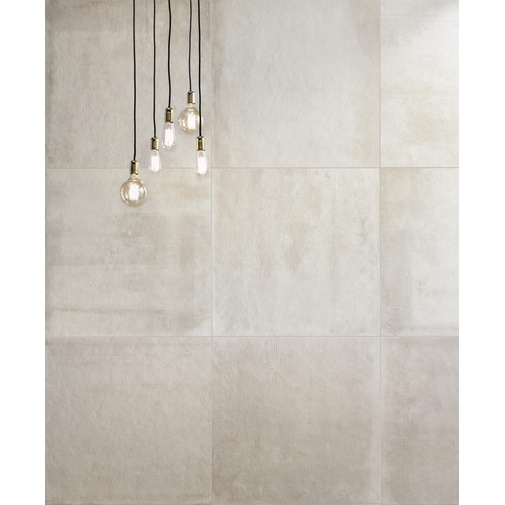 Feinsteinzeug in Betonoptik, 90x90 cm Weiß - Entropia, Dom Ceramiche
