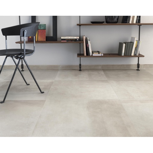 Feinsteinzeug in Betonoptik, 90x90 cm Weiß - Entropia, Dom Ceramiche