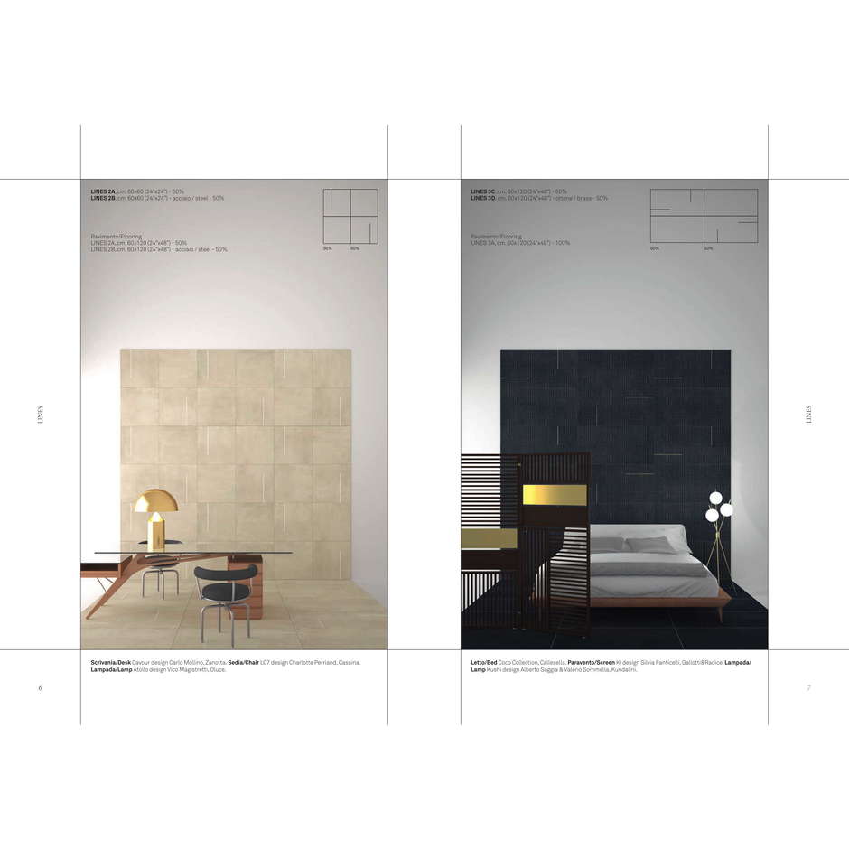 Feinsteinzeug in Betonoptik, Mud 60x120 cm - Linien 2/A, Ceramica Bardelli