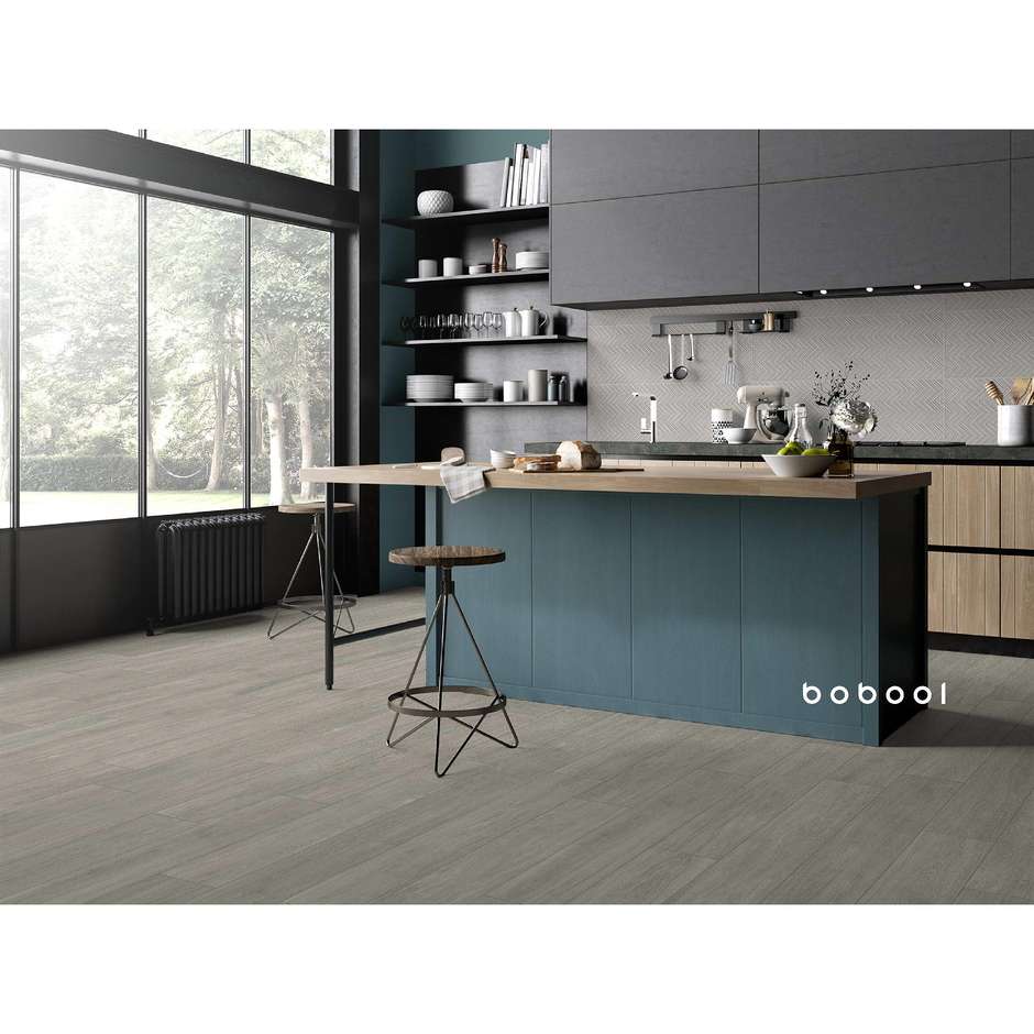 Feinsteinzeug in Holzoptik, aschgrau, 20x120 cm, Ash - Comfort W, Dom Ceramiche