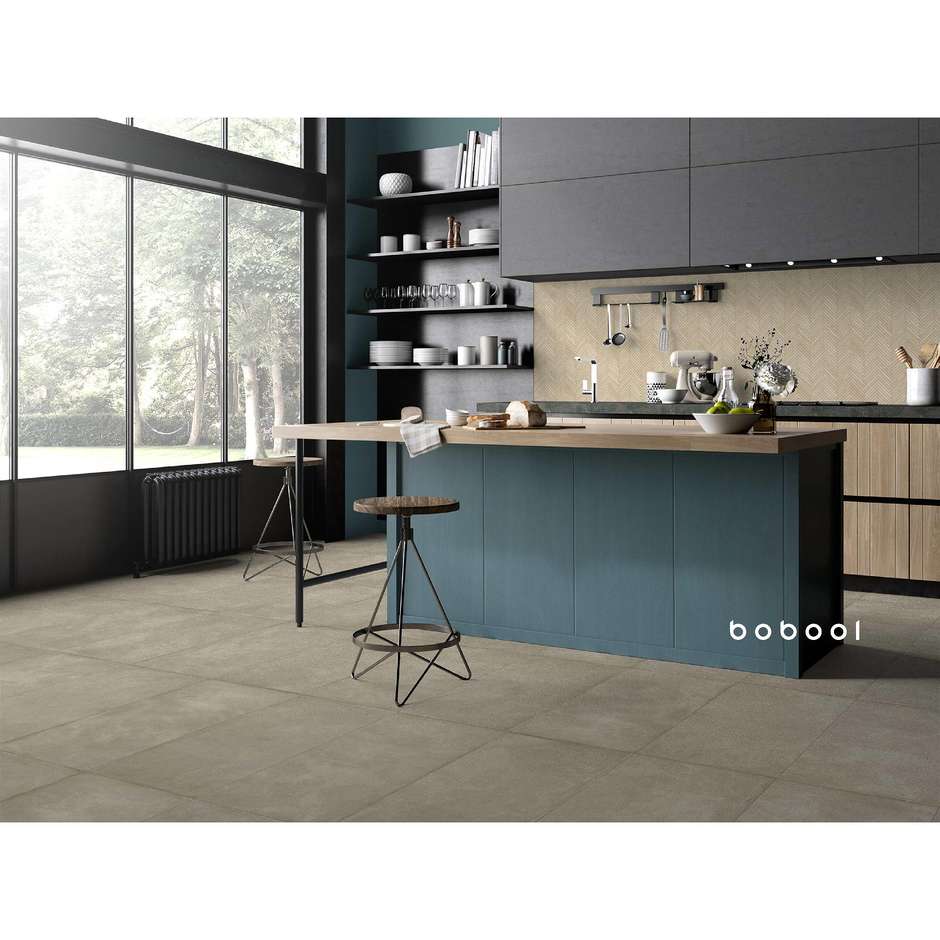 Feinsteinzeug in Holzoptik, geometrisches Fischgrätmuster, 29,1x33,1 cm, Chevron Beige - Comfort W, Dom Ceramiche