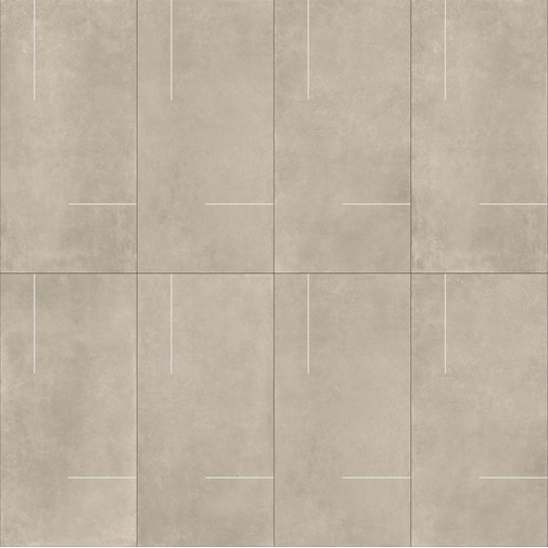 Feinsteinzeug in Lehmbetonoptik mit Stahleinsätzen, 60x120 cm - Linien 2/B, Ceramica Bardelli