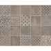 Feinsteinzeug in Tonoptik mit zeitgenössischen Dekorationen, Patchwork Brown 20x20 - Ritual, Ceramica Sant'Agostino