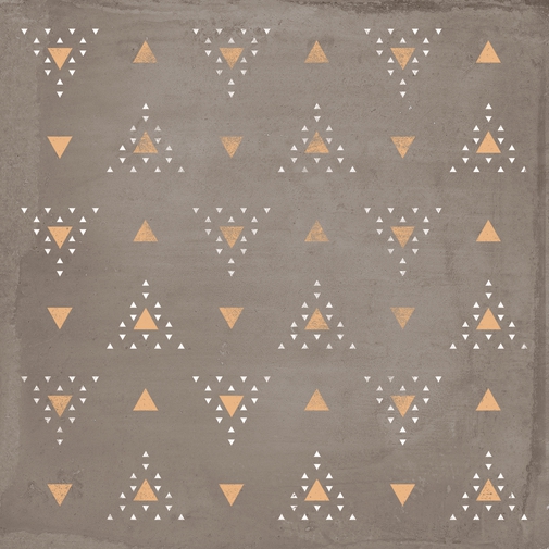 Feinsteinzeug in Tonoptik mit zeitgenössischen Dekorationen, Patchwork Brown 20x20 - Ritual, Ceramica Sant'Agostino