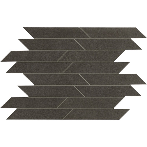 Feinsteinzeug mit dunkler Harzoptik 24,7x28,5 cm, Mosaic Oblique Smoke - Comfort R, Dom Ceramiche