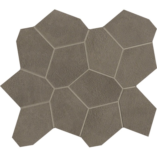 Feinsteinzeug mit Harzeffekt, 24,7x28,5 cm, dunkelgraue Dose Mosaik Schildkröte - Comfort R, Dom Ceramiche