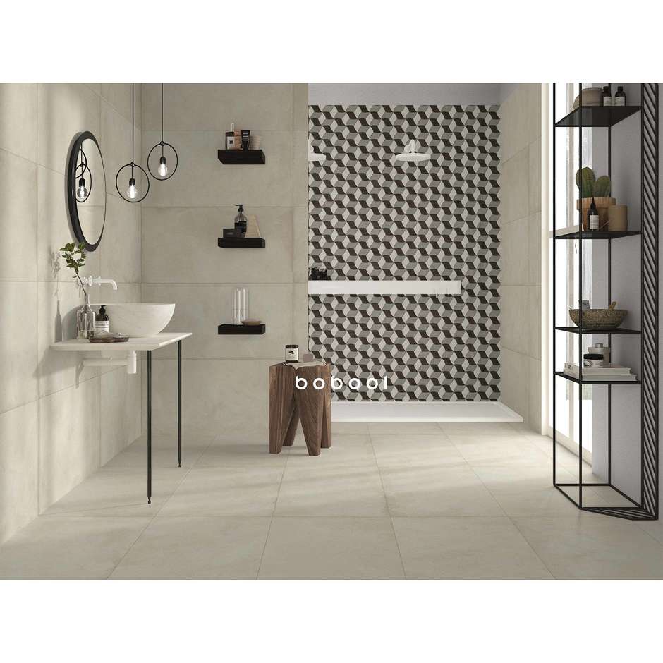 Feinsteinzeug mit Harzeffekt, 44,5x90 cm Beige - Comfort R, Dom Ceramiche