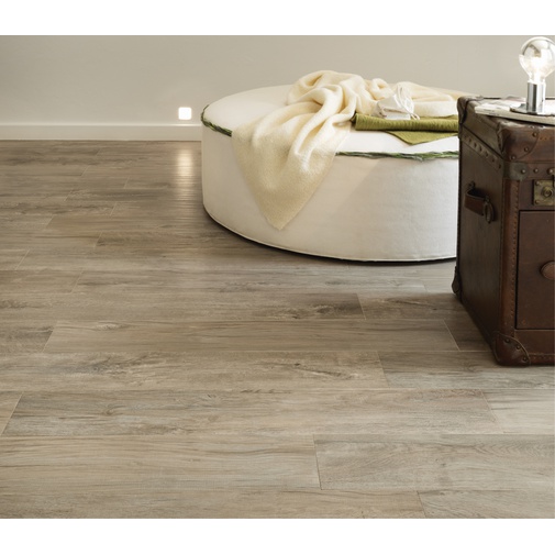 Feinsteinzeug mit natürlicher Holzoptik, 24,8x99,8 cm, Grey- Logwood, Dom Ceramiche