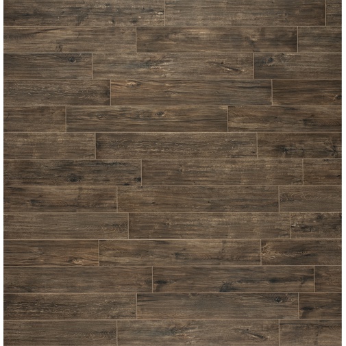 Feinsteinzeug mit natürlicher Holzoptik, 25x100 cm, Braun - Logwood, Dom Ceramiche